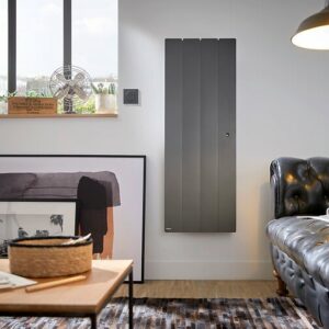 Radiateur vertical à inertie active Fontea - Fonte - Gris - 1000W