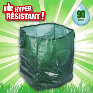 Sac à déchets du jardin 90 litres spécial déchets & multifonctions