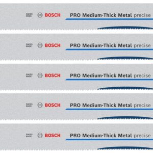 5 lames de scie sabre PRO Medium-Thick Metal precise S1137BEF 225 x 25 x 1,1 mm BOSCH 2608658994