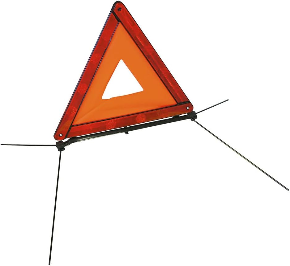 Triangle de signalisation Voiture - Triangle de présignalisation - Pieds tubulaires avec intérieur Souple obligatoire - Dimensions: 43 x 38 x 38 cm