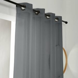 Rideau avec oeillets - Tamisant - Coton/Lin - Gris - 135x260cm