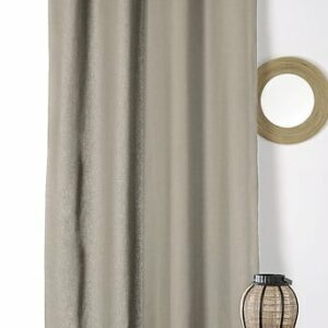Rideau avec oeillets - Tamisant - Coton/Lin - Taupe - 135x260cm