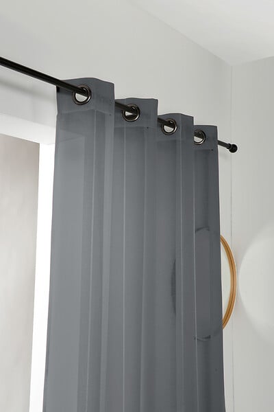 Voilage fantaisie - Jacquard gris - 140x240cm