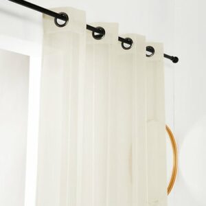 Voilage fantaisie - Jacquard taupe - 140x240cm