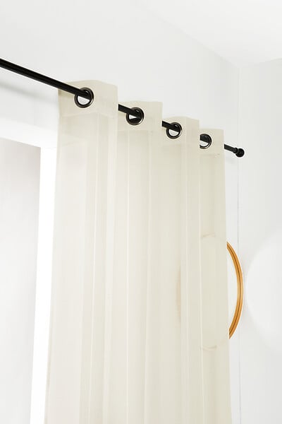 Voilage fantaisie - Jacquard taupe - 140x240cm