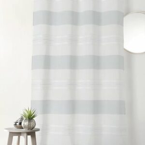 Voilage fantaisie - Rayures gris et blanc - 145x250cm
