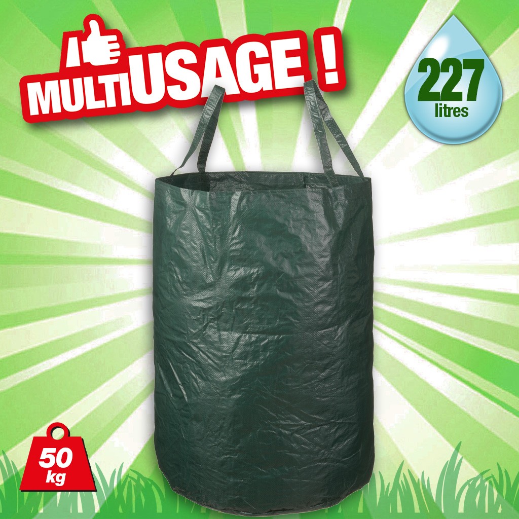 Sac à déchets 227 litres multi-usages avec poignées