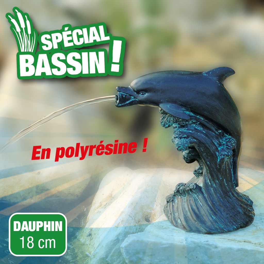 Gargouille Dauphin (1) - Ø9-13 mm - H18 cm