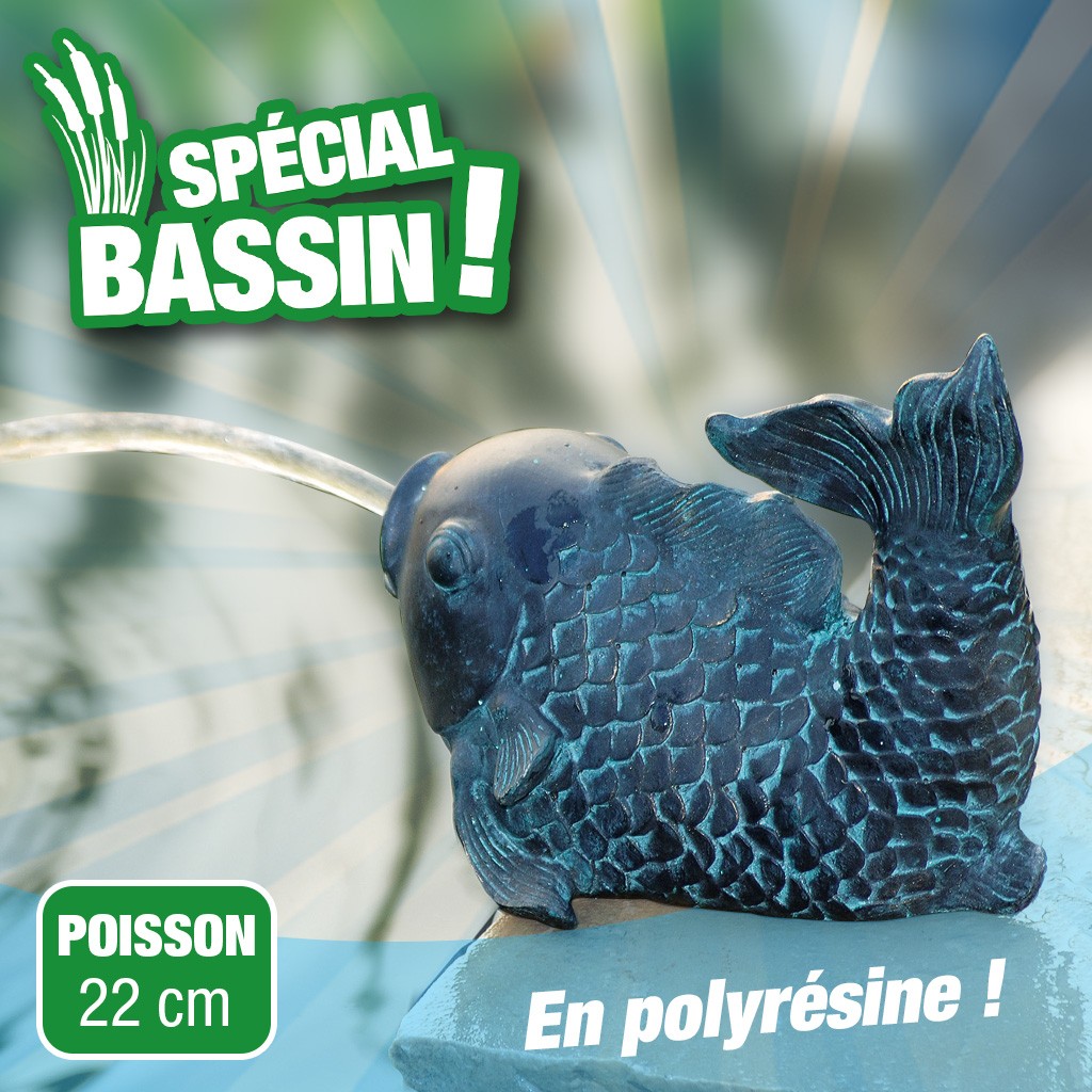 Gargouille Poisson - Ø9-13 mm - H22 cm