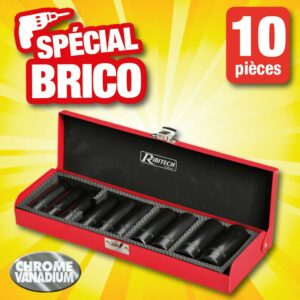 coffret de 10 douilles 1/2" longueur 78mm