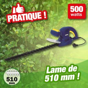 TAILLE HAIES ELECTRIQUE 500w - Longueur de lame 51CM