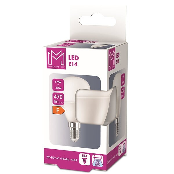 Ampoule LED E14SPH - Dépolie - Blanc froid - 40W