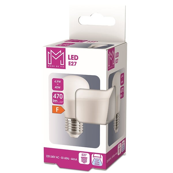 Ampoule LED E27SPH - Dépolie - Blanc froid - 40W