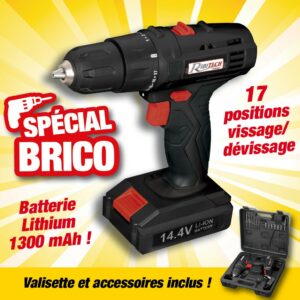 perceuse-visseuse lithiu 14,4v 1,3ah 1 batterie