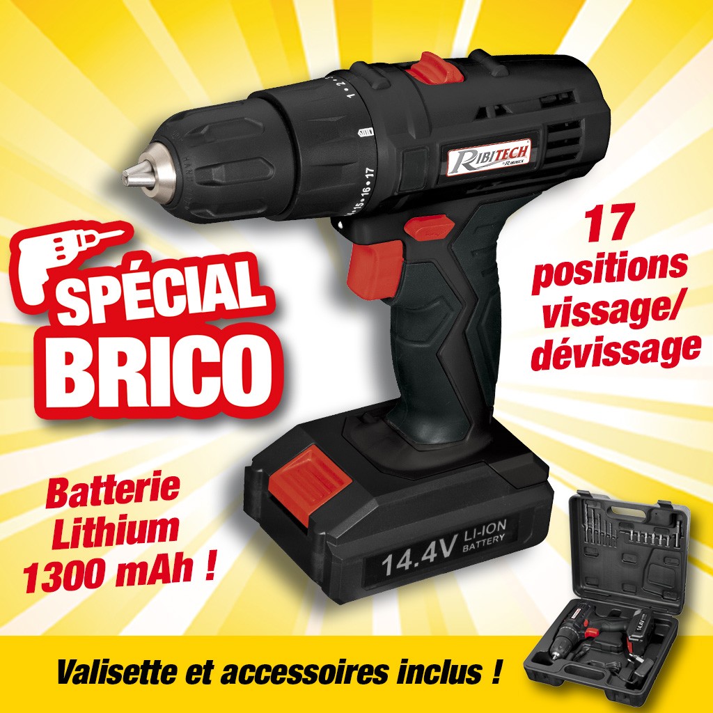 perceuse-visseuse lithiu 14,4v 1,3ah 1 batterie