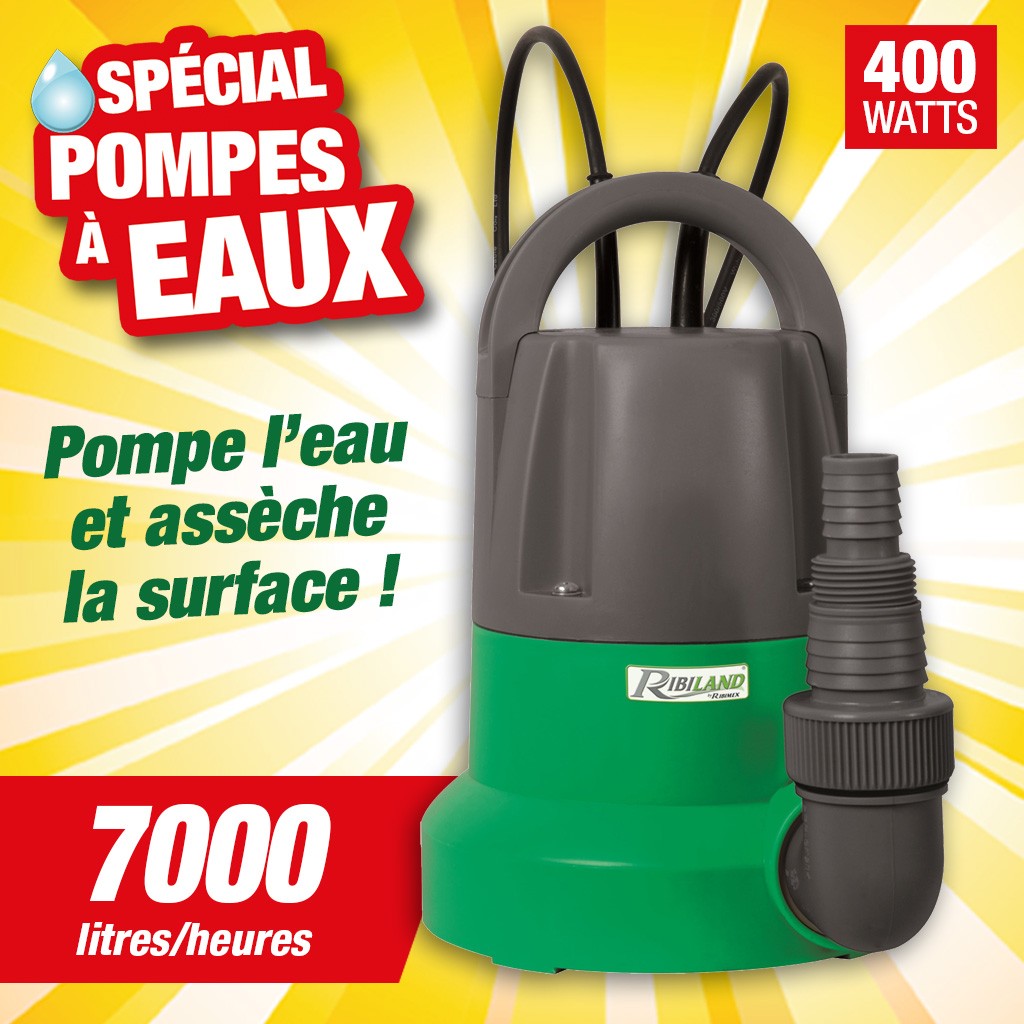 pompe vide cave serpillere eaux claires 400w +interrupteur