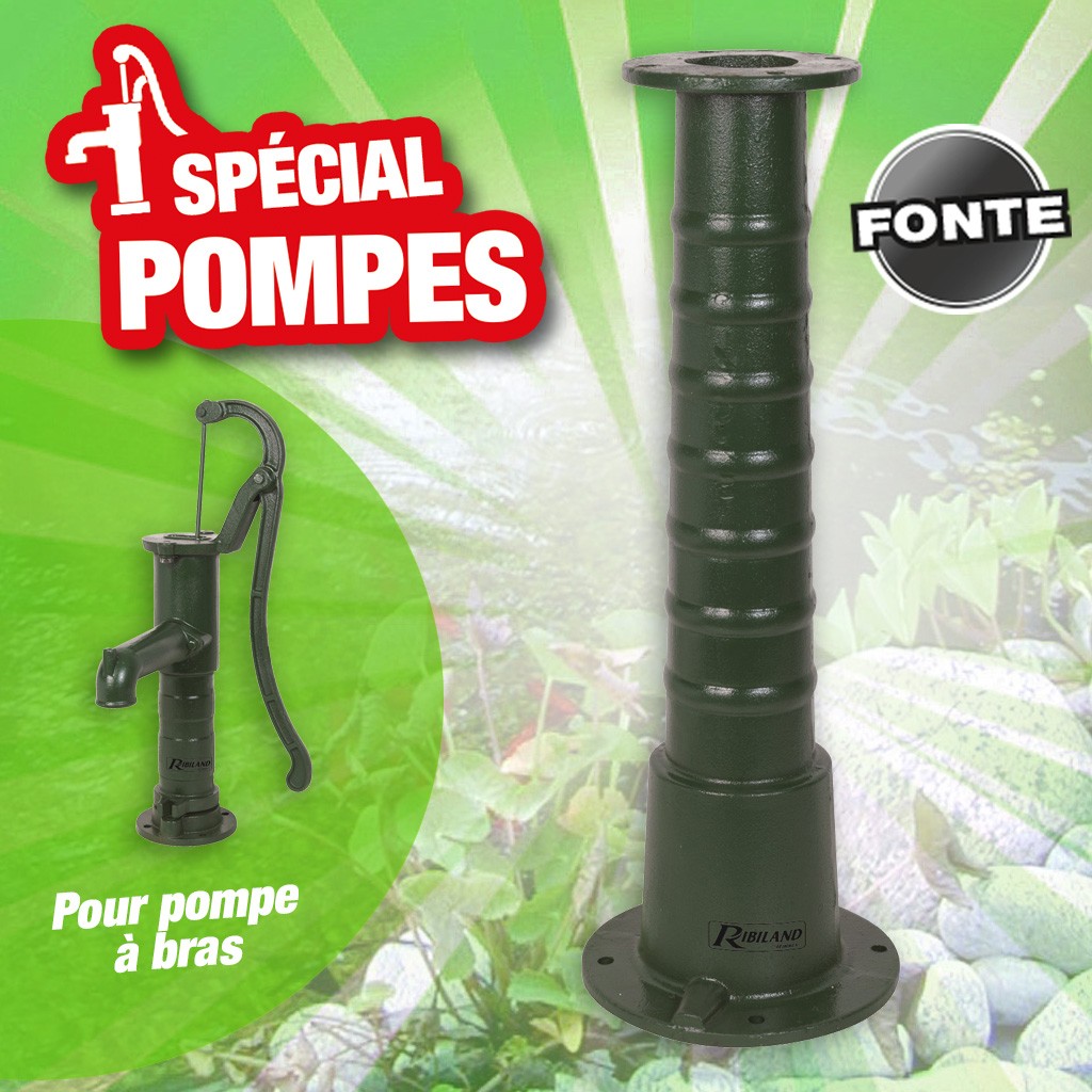 support en fonte pour pompe a bras h 66cm