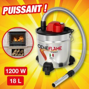 aspirateur cendres "ceneflame" electrique 18l 1200w + roues