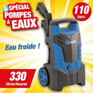 Nettoyeur haute pression 110 bar - 330 litres/heure pour voiture, vélo, terrasse, jardin
