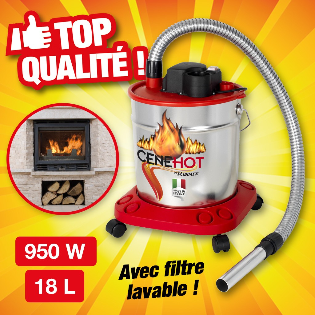 aspirateur cendres chaudes "cenehot" elect 18l 950w+roues