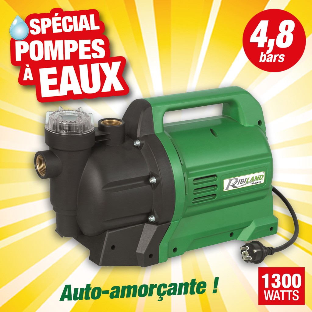 pompe de surface 1300w corps plastique + filtre + poignee