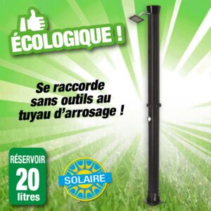 douche de jardin solaire 20l en boite couleur