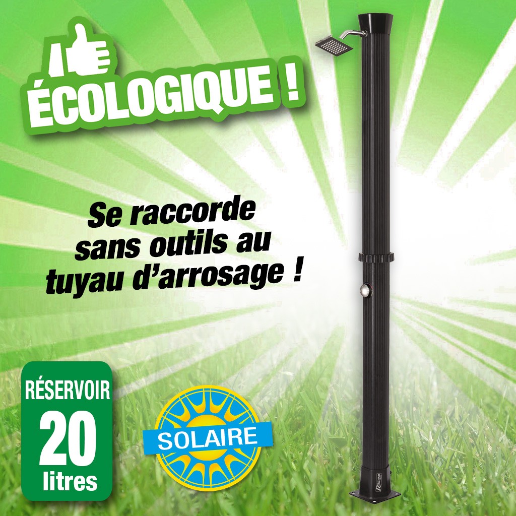 douche de jardin solaire 20l en boite couleur