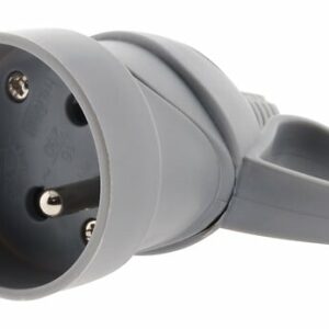 Fiche électrique femelle à anneau 2 pôles + terre 16A. Gris ZENITECH