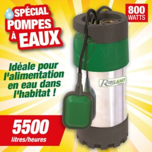pompe de puits eaux claires 800w 3 turbines avec flotteur