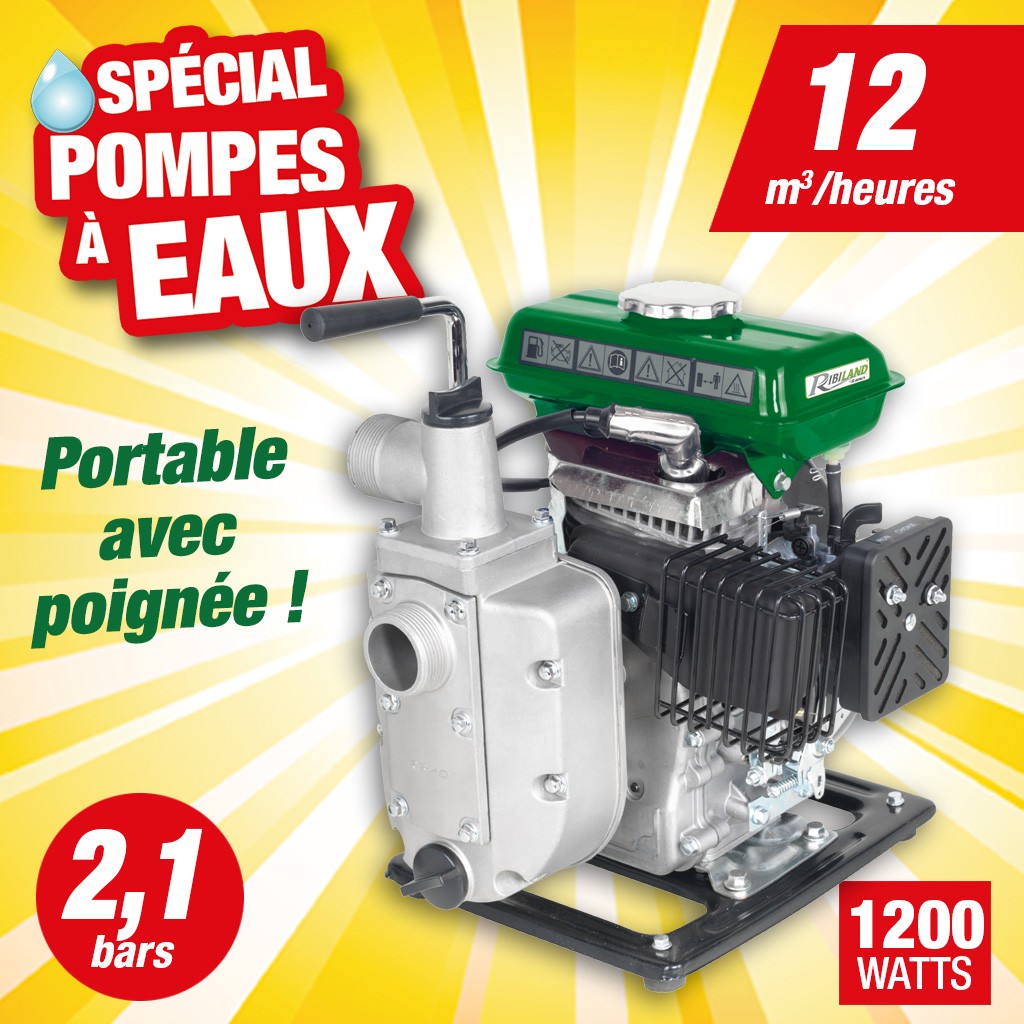 motopompe 1,6hp 97cc 4 temps 12m3/h