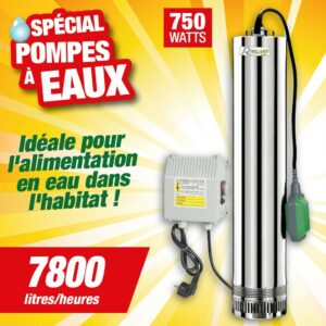 pompe de puit 750w + flotteur 5" 43m de refoulement