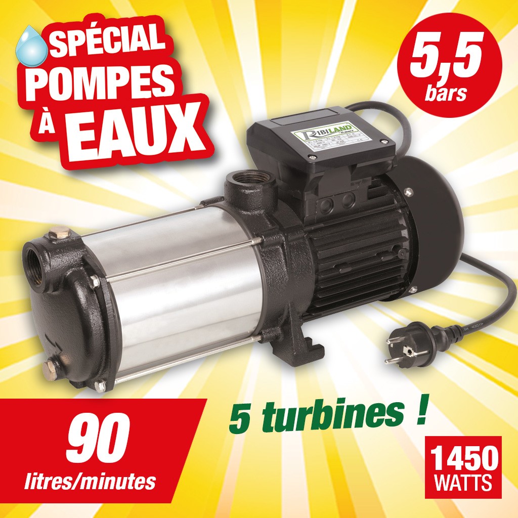 pompe surface multi-cel 5 turb inox autoamorcante 1450w