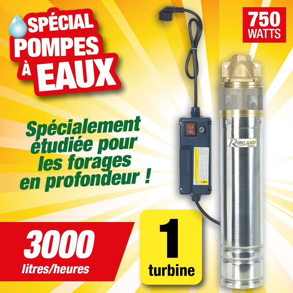 pompe grde profondeur 60m 750w 1 turbine laiton