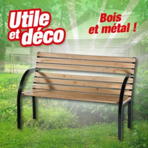 Banc en bois et métal