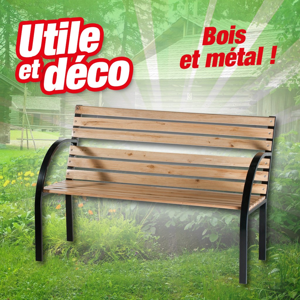 Banc en bois et métal