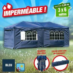Tente de jardin grande taille étanche avec murs pliable 3x6m