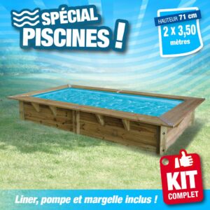 Piscine hors sol Sunwater 200x350  - H71cm - Liner Bleu 50/100ème