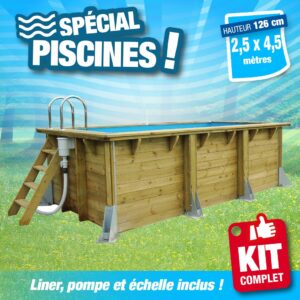 Piscine hors sol Azura 250x450 - H126cm - Liner Bleu 75/100ème