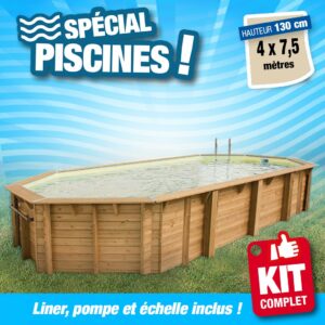 Piscine hors sol Azura 400x750 - H130cm - Liner Beige 75/100ème
