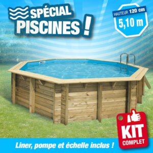 Piscine hors sol Diamètre 5,10 M - Hauteur 1,20M - Liner Bleu