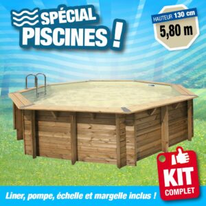 Piscine hors sol  Diamètre 5,80 M - Hauteur 1,30 M - Liner Beige