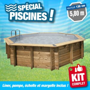 Piscine hors sol  Diamètre 5,80 M - Hauteur 1,30 M - Liner Gris