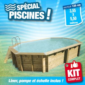 Piscine hors sol   355x550 - H120cm - Liner Bleu 75/100ème