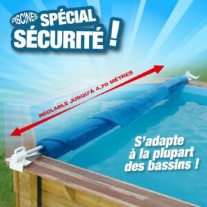 Enrouleur de bâche à bulles pour piscine - modèle ECO - (Largeur maxi 4,70 m)