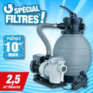 PoolFilter set filtration pour piscine 2-5 m³/h, inférieur 20m³