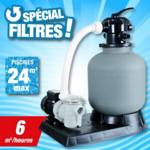 PoolFilter Set Filtration 6-0 m³/h pour piscine inférieure 45m³