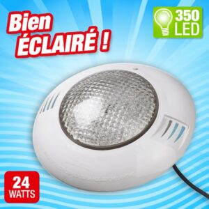 Spot piscine LED 350 blanc Ø275xH75mm- ABS- 5m câble