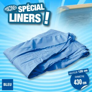 Piscine Ronde : Liner 75/100ème - Existe en couleur bleu, Beige ou gris. 4 tailles et 2 hauteurs possibles