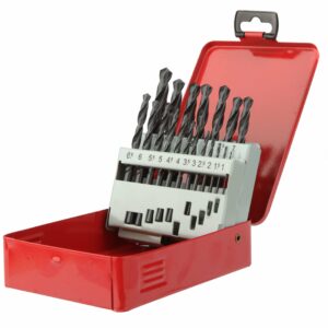 Coffret 19 forets métaux - DIAGER - HSS standard angle 118° Diam.1 à 10 mm par 0,5 mm