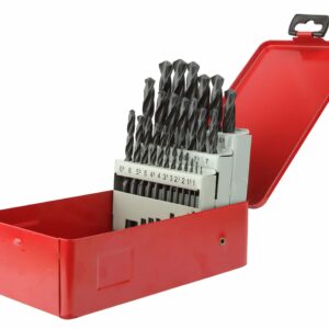 Coffret 25 forets métaux - DIAGER - HSS standard angle 118° Diam.1 à 13 mm par 0,5 mm